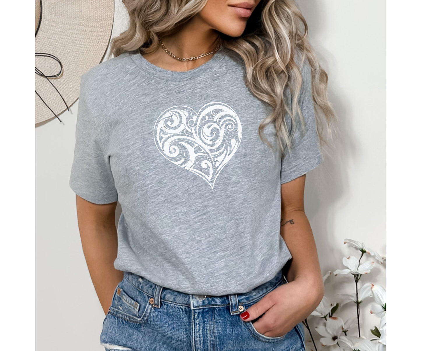 Valentine’s Day or Birthday T-Shirt, Folk Motive Shirt