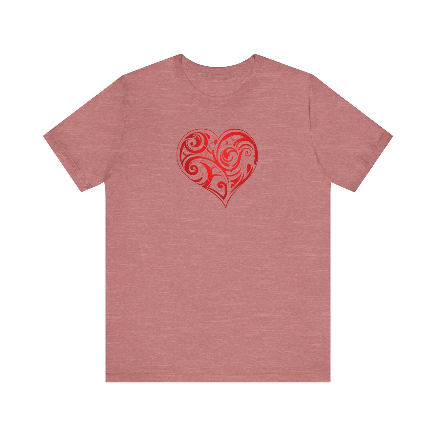 Cute Valentine’s Day T-Shirt For Women, Valentine Shirt, Folk Motive T-Shirt