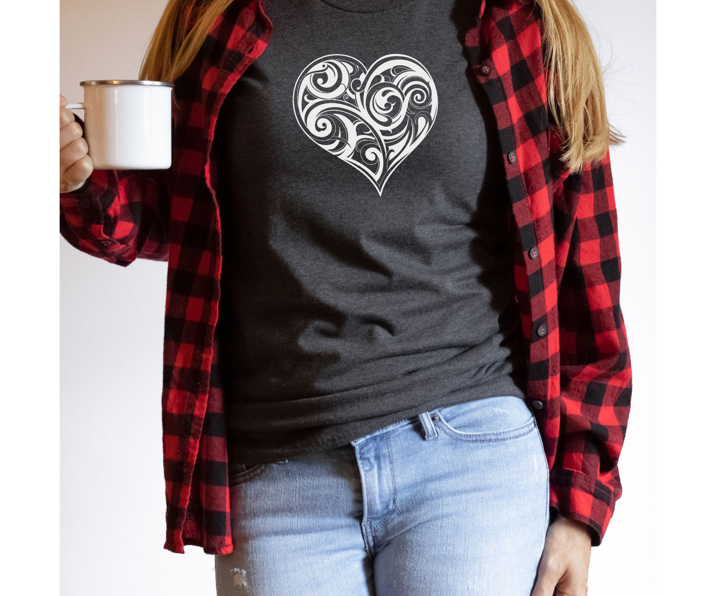 Valentine’s Day or Birthday T-Shirt, Folk Motive Shirt