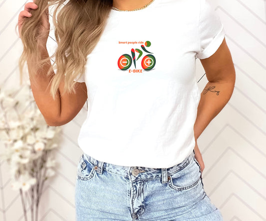 Bike T-Shirt, Smart People Ride E-Bike, E-Bike T-Shirt