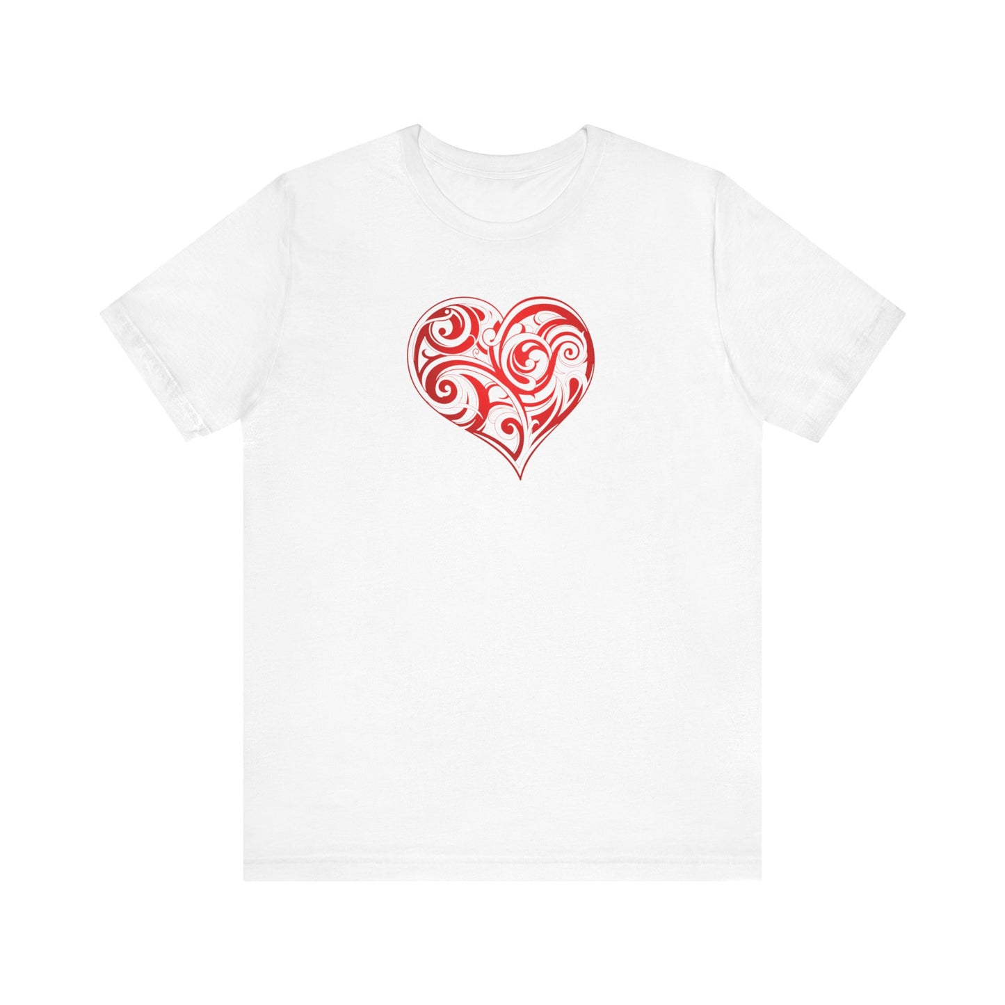 Cute Valentine’s Day T-Shirt For Women, Valentine Shirt, Folk Motive T-Shirt